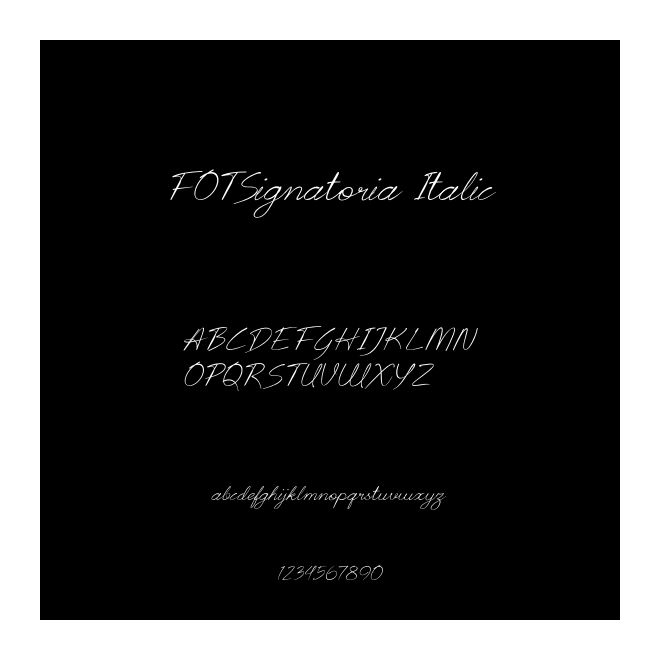 FOTSignatoria Italic