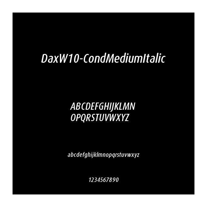DaxW10-CondMediumItalic