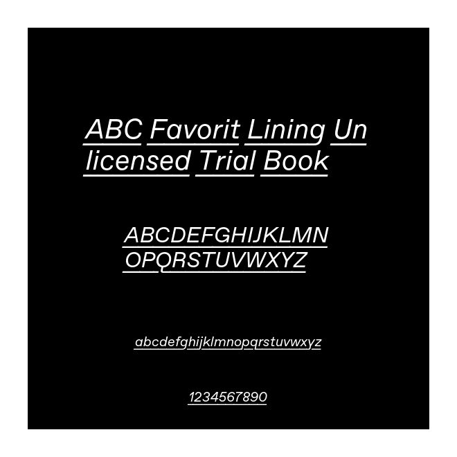 ABC Favorit Lining Unlicensed Trial Book