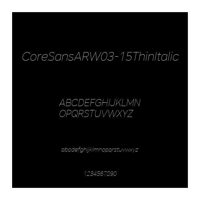 CoreSansARW03-15ThinItalic