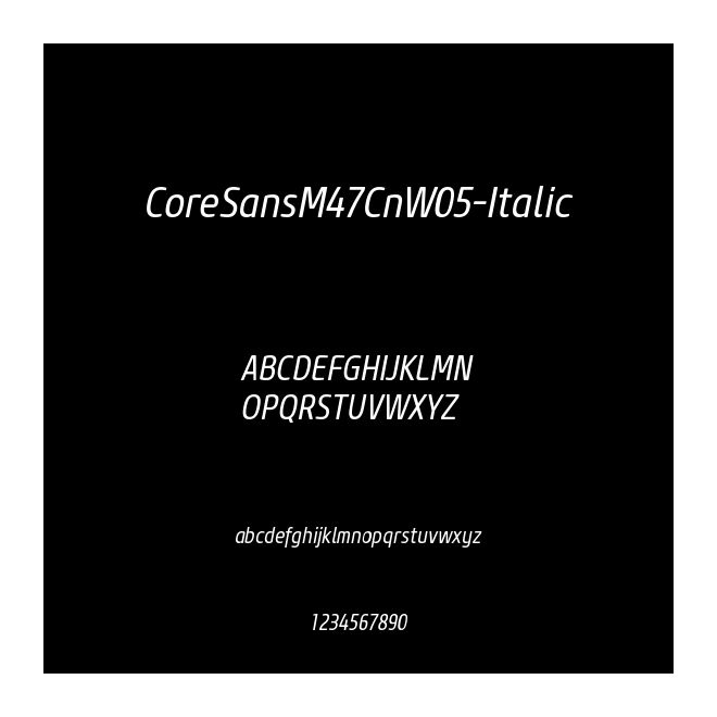 CoreSansM47CnW05-Italic