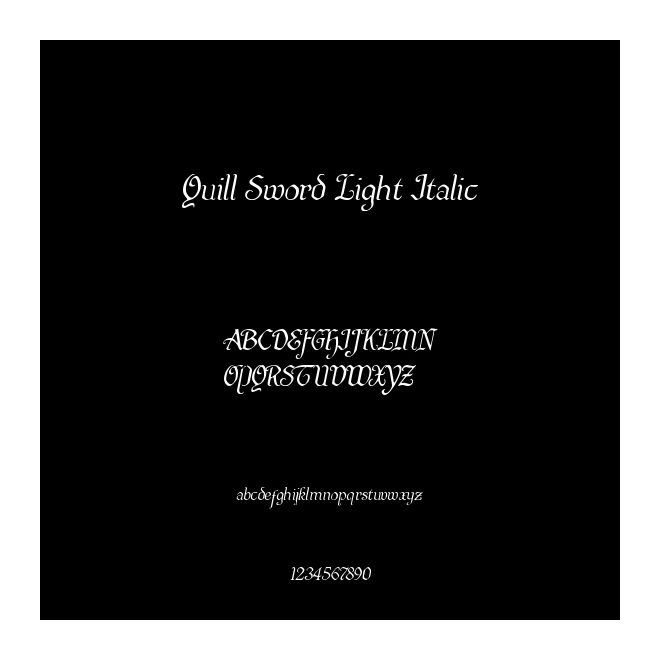 Quill Sword Light Italic
