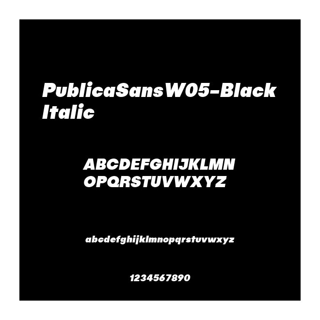 PublicaSansW05-BlackItalic