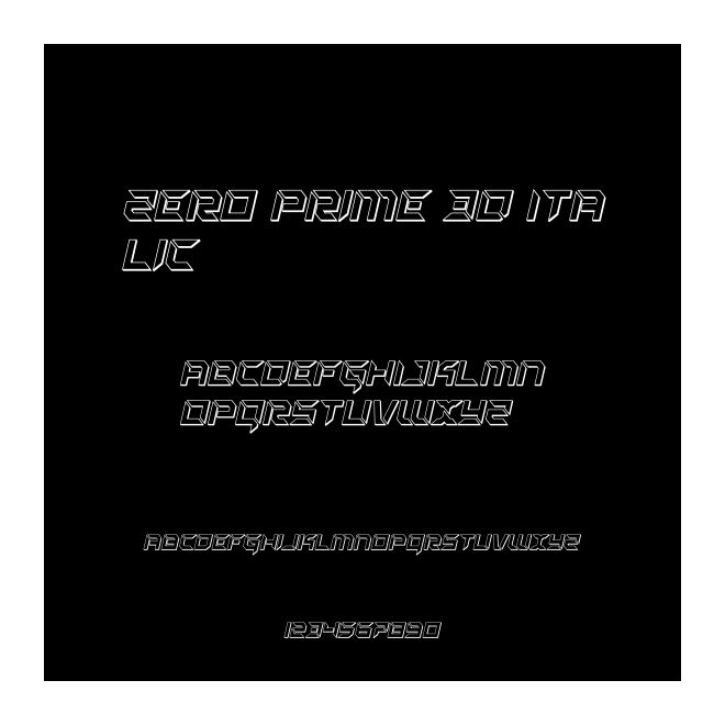 Zero Prime 3D Italic