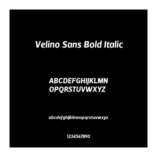 Velino Sans Bold Italic