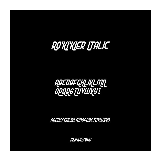 Ro'Ki'Kier Italic