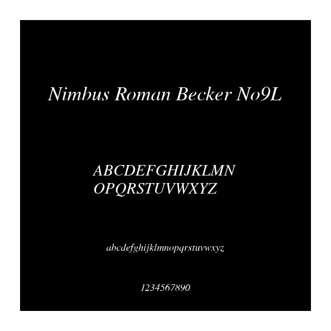 Nimbus Roman Becker No9L