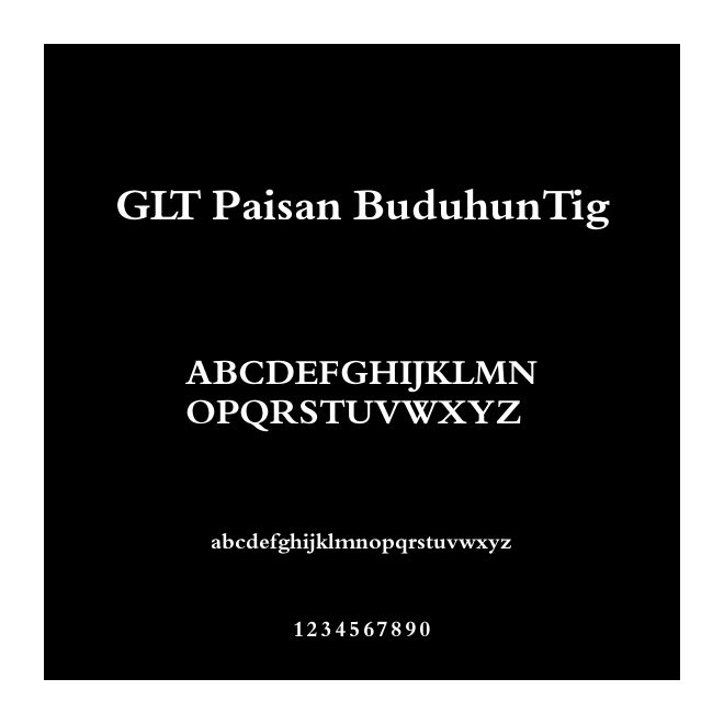 GLT Paisan BuduhunTig