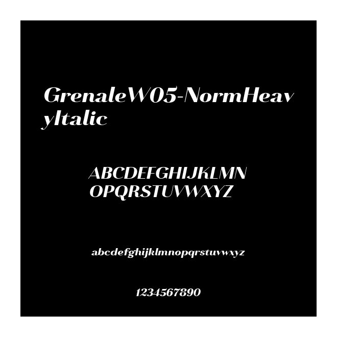 GrenaleW05-NormHeavyItalic