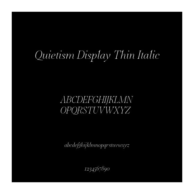 Quietism Display Thin Italic