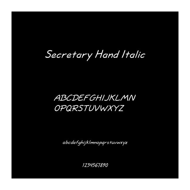 Secretary Hand Italic