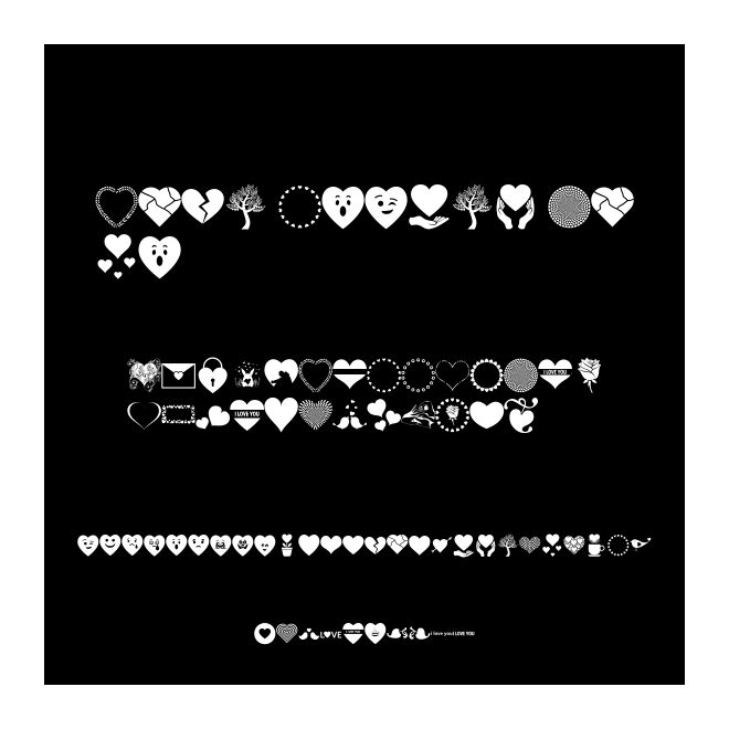 Font Hearts Love