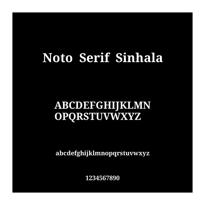 Noto Serif Sinhala