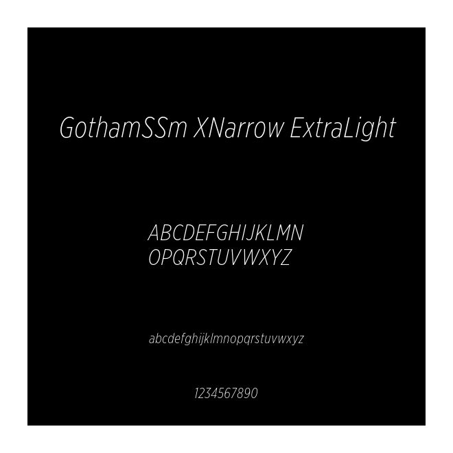 GothamSSm XNarrow ExtraLight