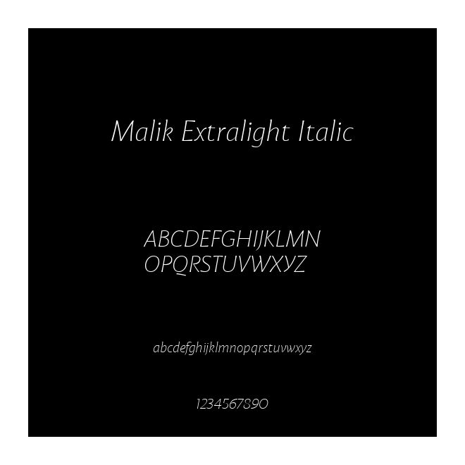 Malik Extralight Italic