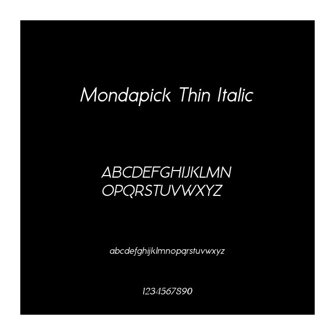 Mondapick Thin Italic