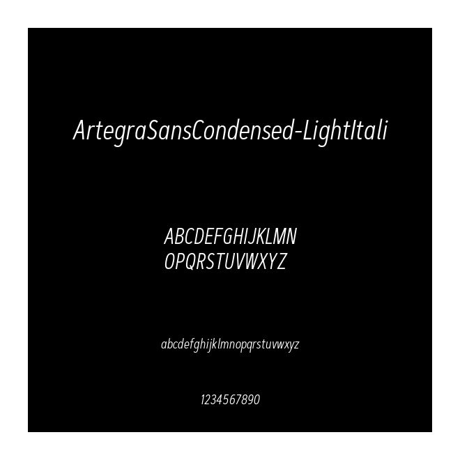 ArtegraSansCondensed-LightItali