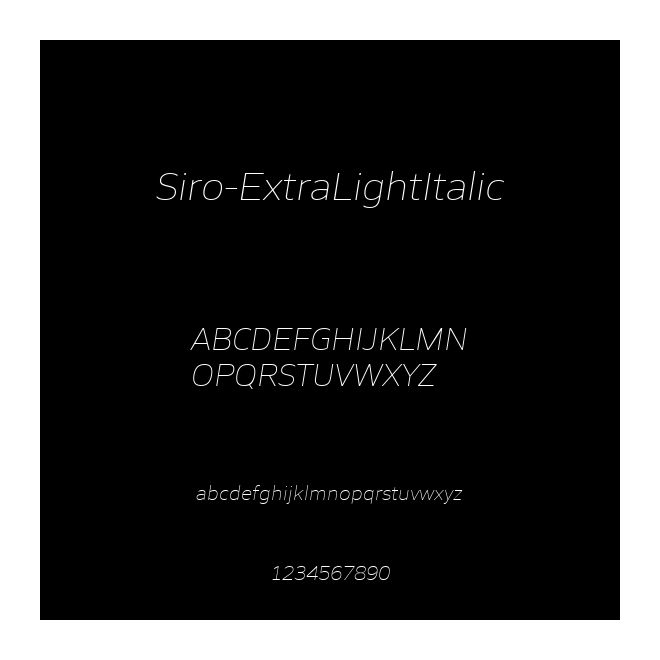Siro-ExtraLightItalic