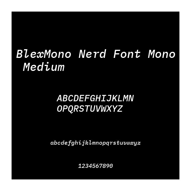 BlexMono Nerd Font Mono Medium