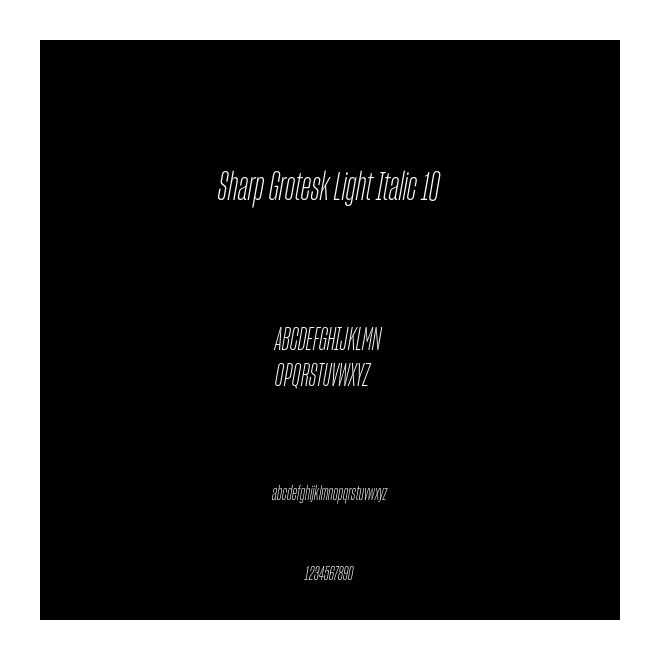 Sharp Grotesk Light Italic 10