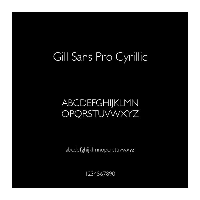 Gill Sans Pro Cyrillic