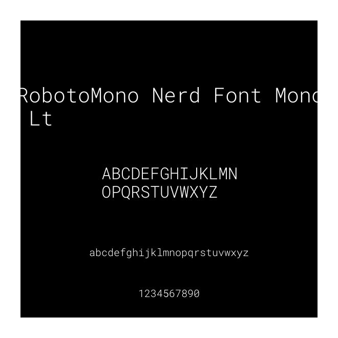 RobotoMono Nerd Font Mono Lt