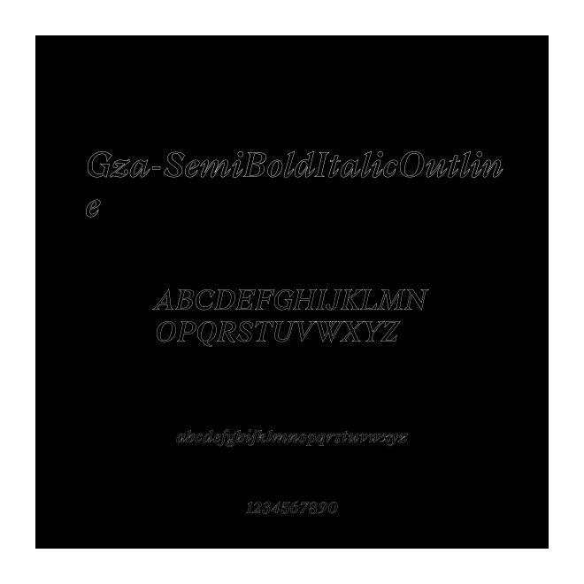 Gza-SemiBoldItalicOutline