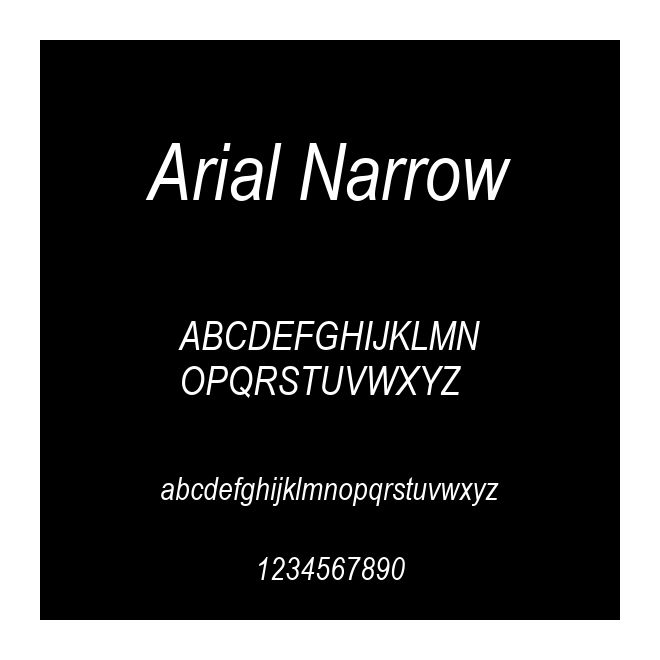 Arial Narrow