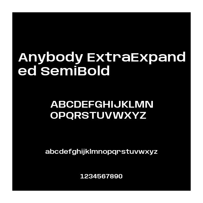 Anybody ExtraExpanded SemiBold