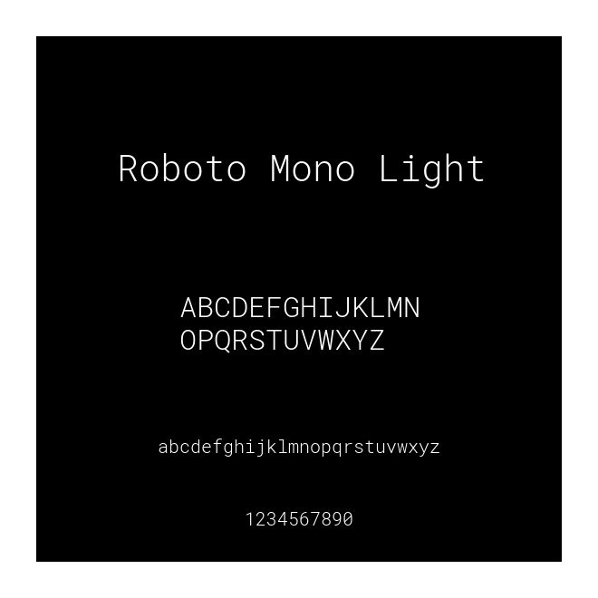 Roboto Mono Light