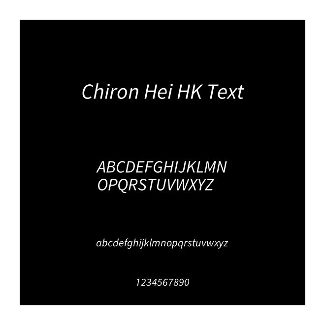 Chiron Hei HK Text
