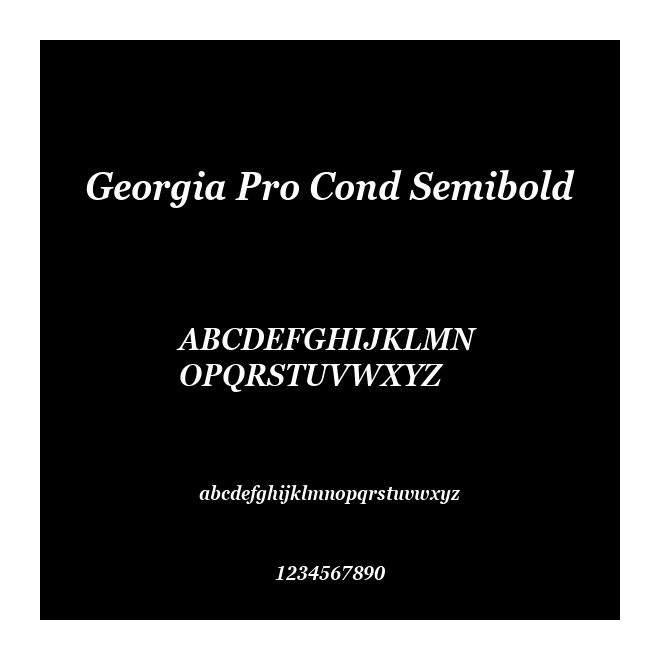 Georgia Pro Cond Semibold