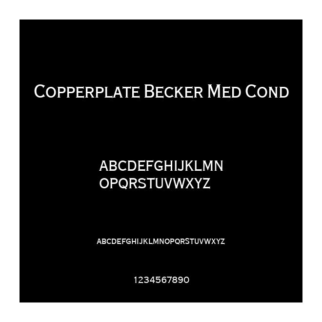 Copperplate Becker Med Cond