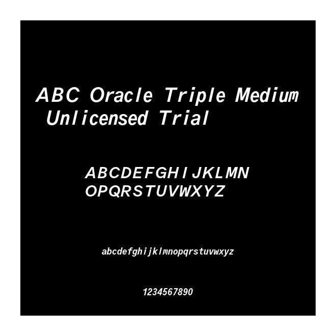 ABC Oracle Triple Medium Unlicensed Trial
