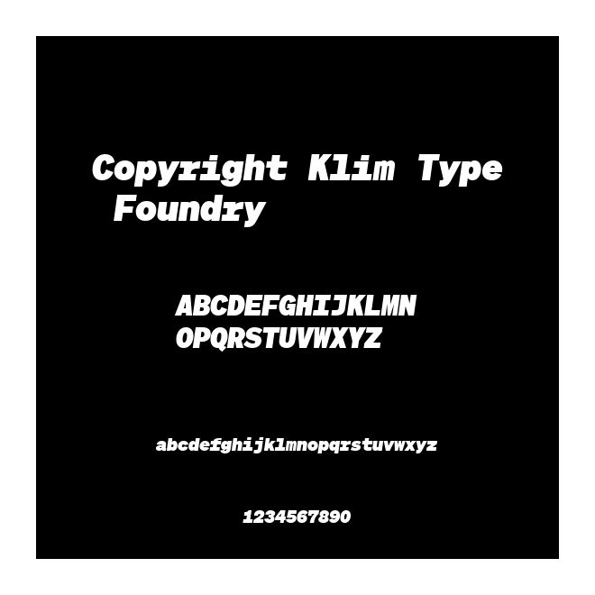 Copyright Klim Type Foundry