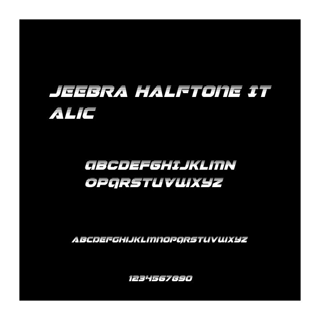 Jeebra Halftone Italic