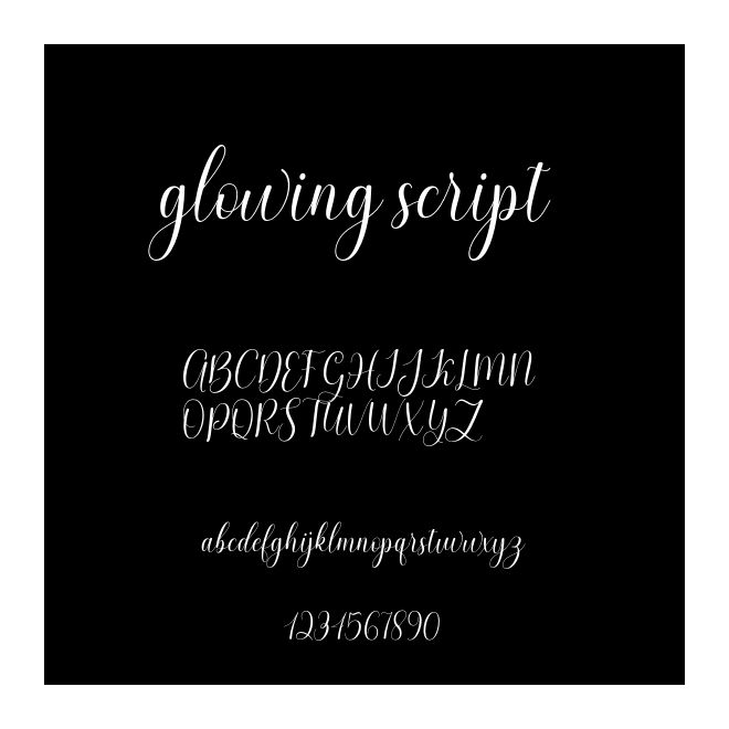 glowing script