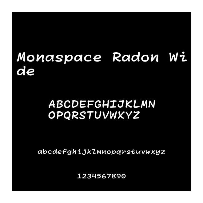 Monaspace Radon Wide