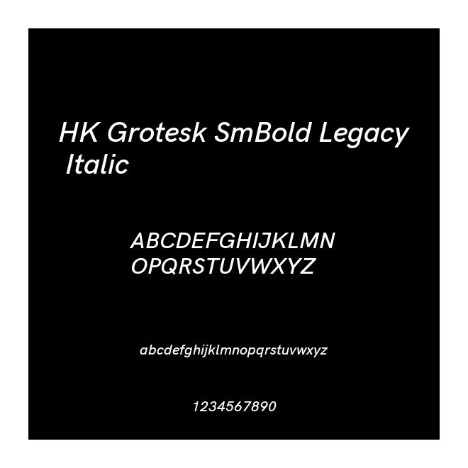 HK Grotesk SmBold Legacy Italic
