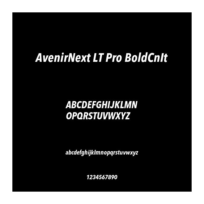 AvenirNext LT Pro BoldCnIt