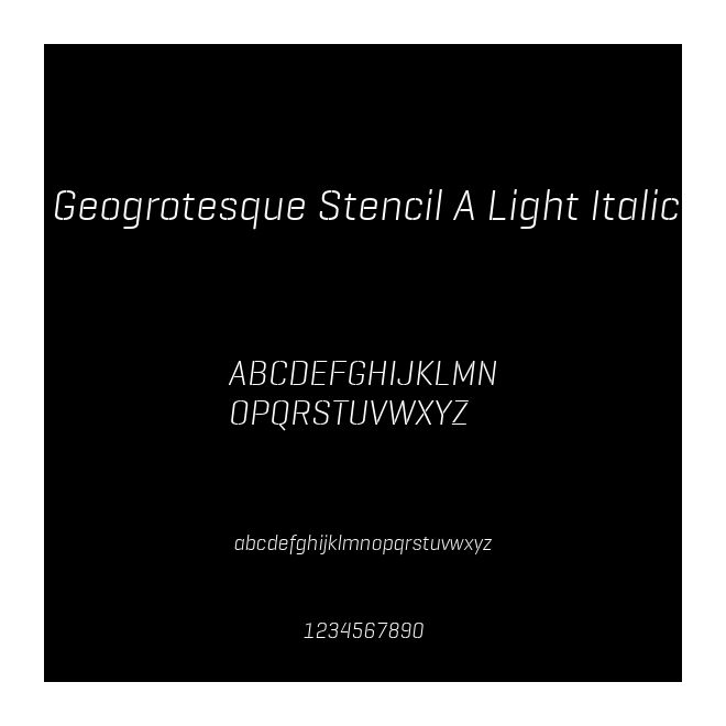 Geogrotesque Stencil A Light Italic