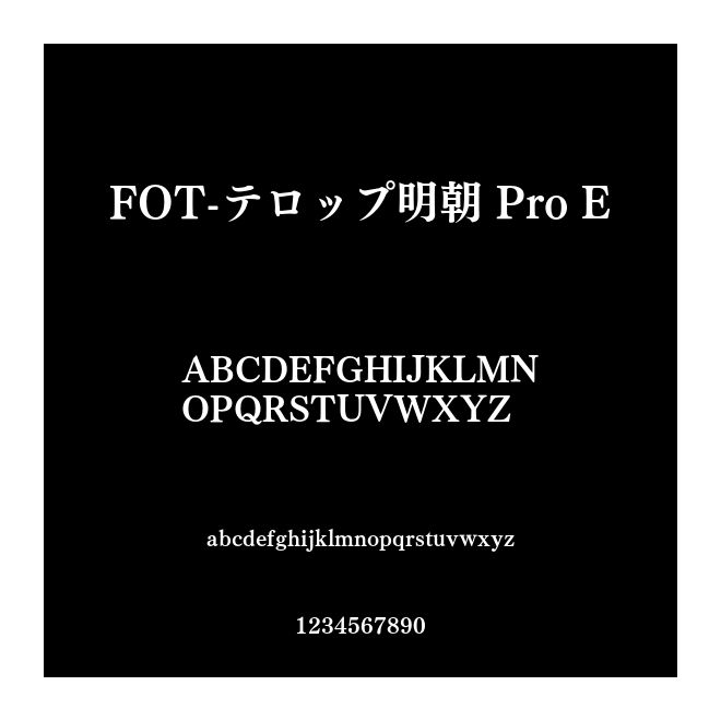 FOT-テロップ明朝 Pro E