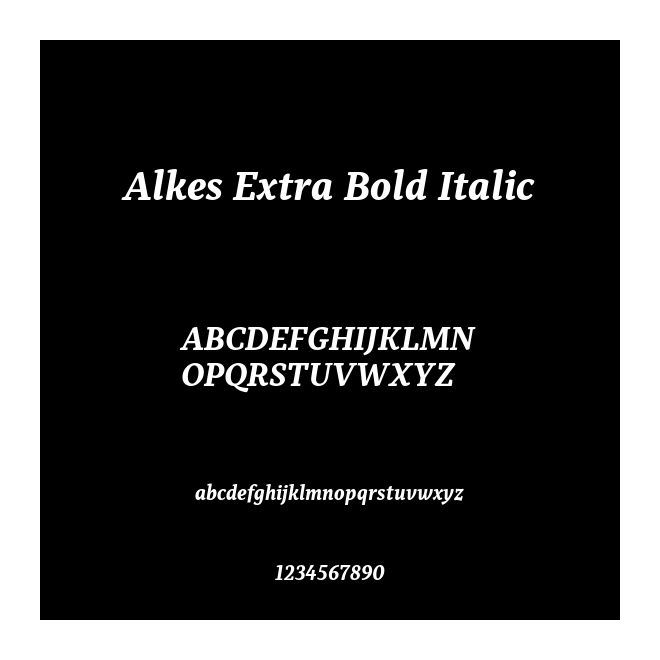 Alkes Extra Bold Italic