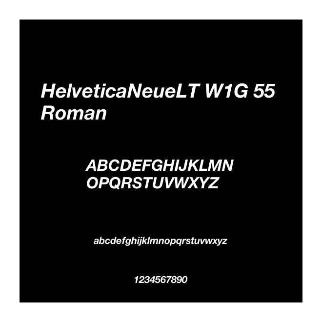 HelveticaNeueLT W1G 55 Roman