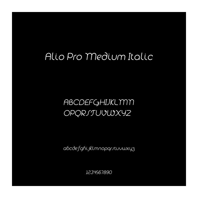 Alio Pro Medium Italic