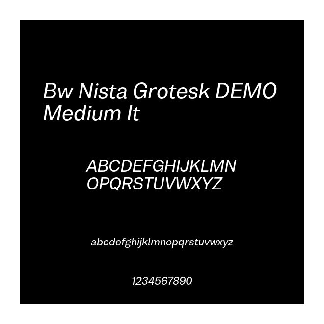Bw Nista Grotesk DEMO Medium It