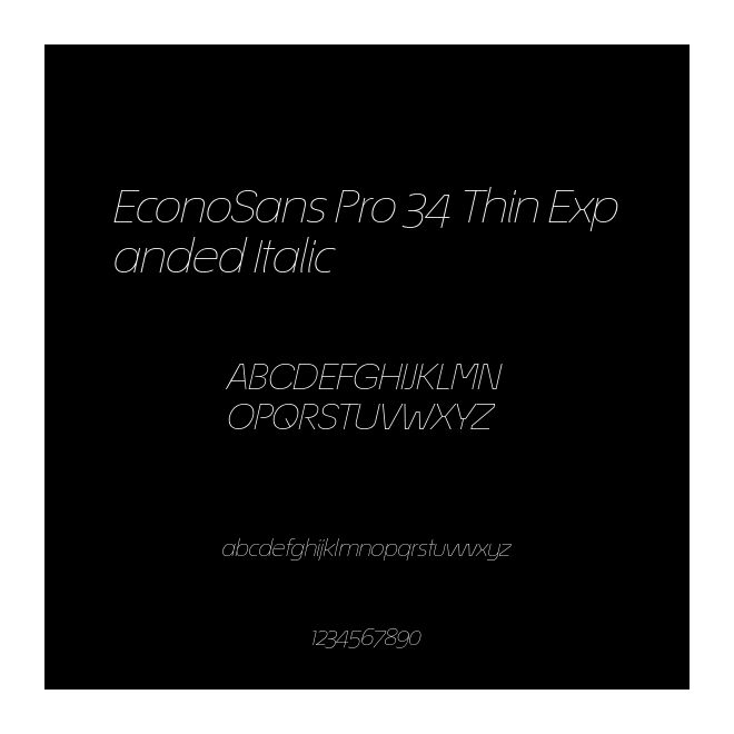 EconoSans Pro 34 Thin Expanded Italic