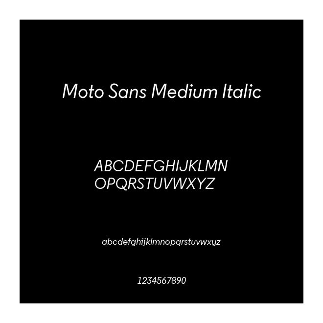 Moto Sans Medium Italic