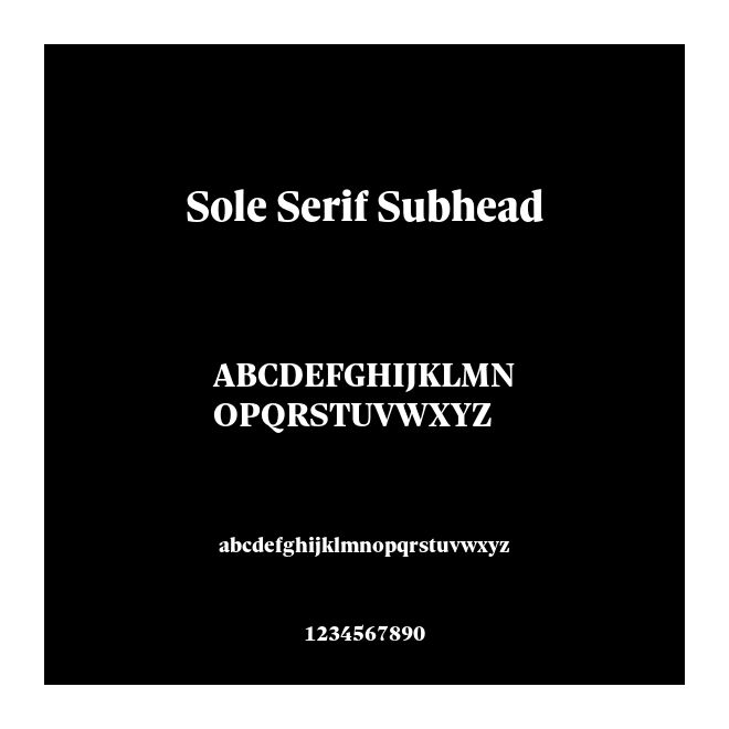 Sole Serif Subhead