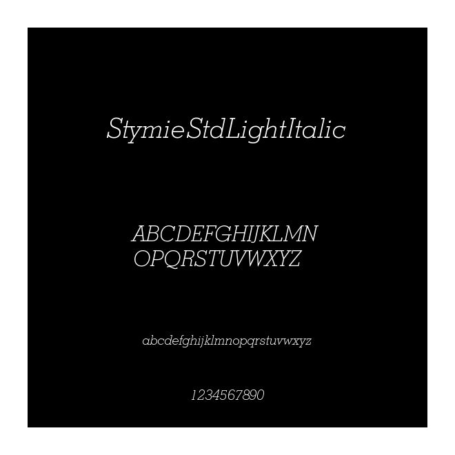 Stymie Std Light Italic